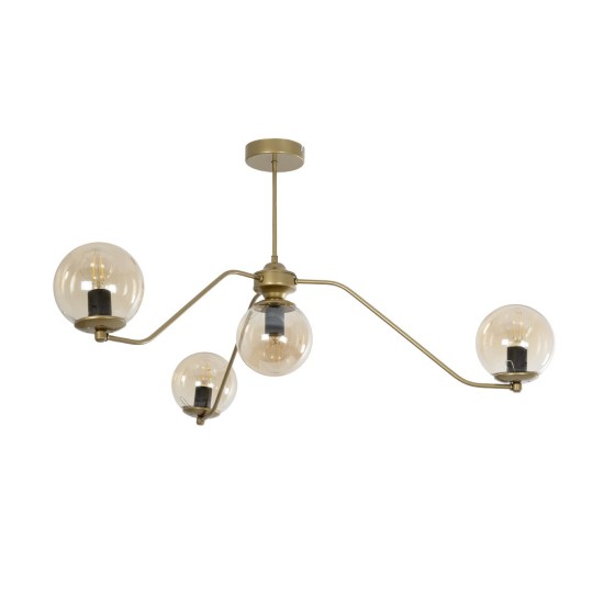 SUNRAY 201-0110 Vintage Φωτιστικό Οροφής Μπάλα Πολύφωτο 4 x E27 IP20 Χρυσό Μέταλλο με Μελί Γυαλί - Μ100 x Π100 x Υ26cm SUNRAY 201-0110 Vintage Φωτιστικό Οροφής Μπάλα Πολύφωτο 4 x E27 IP20 Χρυσό Μέταλλο με Μελί Γυαλί - Μ100 x Π100 x Υ26cm
