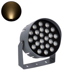FLOODNIGMA 90378 Προβολέας Σποτ Wall Washer LED 24W 2160lm 30° DC 24V Αδιάβροχο IP65 Θερμό Λευκό 2700K Dimmable - Bridgelux SMD Chip - Γκρι Ανθρακί - Μ15 x Π15 x Υ9.1cm - 3 Χρόνια Εγγύηση