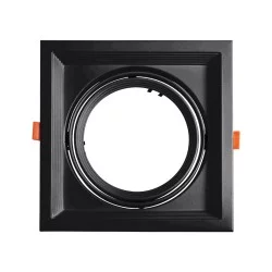 VITA 77853 Χωνευτή Κινούμενη Βάση για Σποτ AR111 για Ντουί GU10/GU5.3 IP20 - Μαύρο Ματ - Μ18 x Π18 x Υ4.5cm / Q17.5 x 17.5cm