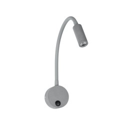 GOOSE 61689 Μοντέρνο Φωτιστικό Τοίχου - Απλίκα Ξενοδοχείου Reading Light LED 3W 300lm 36° AC 220-240V IP20 Θερμό Λευκό 2700K - CREE XPE Chip & TÜV SÜD Driver - Γκρι Ανθρακί Ματ - Μ6.5 x Π15 x Υ24.5cm - 3 Χρόνια Εγγύηση