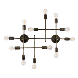 PIPING 00669 Vintage Φωτιστικό Τοίχου - Απλίκα με Ντουί 12 x E27 AC 220-240V IP20 - Μπρούτζινο - Μ78.5 x Π9.5 x Υ64cm