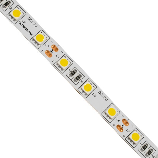 70022 Ταινία LED SMD 5050 5m 14.4W/m 60LED/m 1584lm/m 120° DC 12V IP20 Θερμό Λευκό 3000K - 5 Χρόνια Εγγύηση