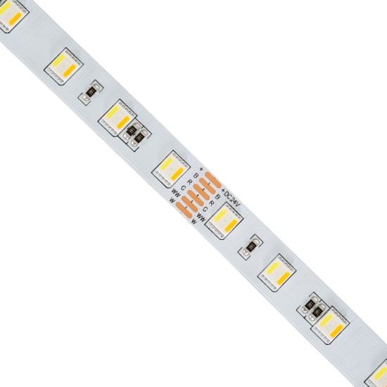 70263 Ταινία LED SMD 5050 RGBW + WW 5in1 5m 24W/m 60LED/m 120° DC 24V IP20 2400lm/m Πολύχρωμη RGB - Ψυχρό Λευκό 6000K - Φυσικό Λευκό 4500K - Θερμό Λευκό 2700K - 5 Χρόνια Εγγύηση