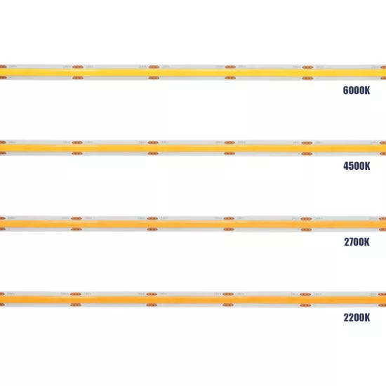 BEE 70362 Ταινία LED 8W/m 640lm/m 120° DC 24V IP20 320 x COB Chip/m Ultra Θερμό Λευκό 2200K Dimmable - Sanan COB Chip - Μ500 x Π0.8 x Υ0.2cm - Ρολό 5 Μέτρων - 5 Χρόνια Εγγύηση