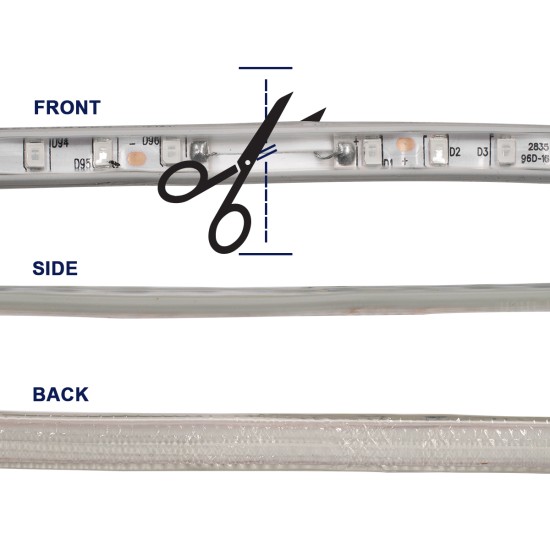 70506 Slim Ταινία Μονής Σειράς Epistar LED SMD 2835 1m 12W/m 96LED/m 1572lm/m 120° DC 230V Αδιάβροχη IP68 Μπλε Dimmable