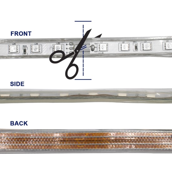 70507 Slim Ταινία Μονής Σειράς Epistar LED SMD 5050 1m 12W/m 60LED/m 1572lm/m 120° DC 230V Αδιάβροχη IP68 RGB Dimmable