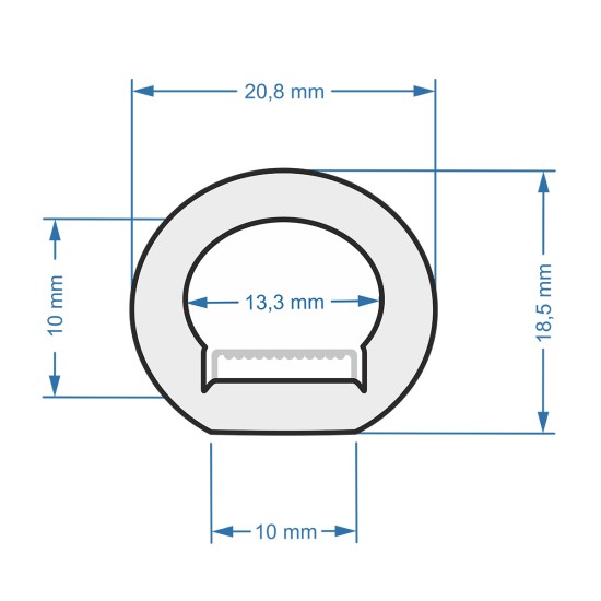 70588 TUBE 360° Degree Neon Flex Epistar LED SMD 5050 1m 18W/m 60LED/m 1818lm/m 360° DC 24V Αδιάβροχη IP68 RGB Dimmable