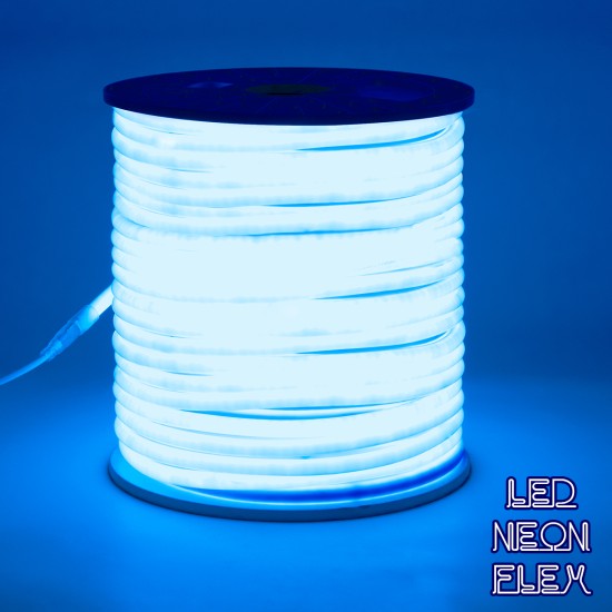 70595 TUBE 360° Degree Neon Flex Epistar LED SMD 2835 1m 12W/m 120LED/m 1212lm/m 360° DC 230V Αδιάβροχη IP68 Μπλε Dimmable