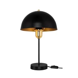 GAZETA 203-0299 Μοντέρνο Επιτραπέζιο Φωτιστικό Πορτατίφ με Ντουί 1 x E27 AC 220-240V IP20 - Μαύρο & Μπρονζέ - Μ25 x Π25 x Υ39cm