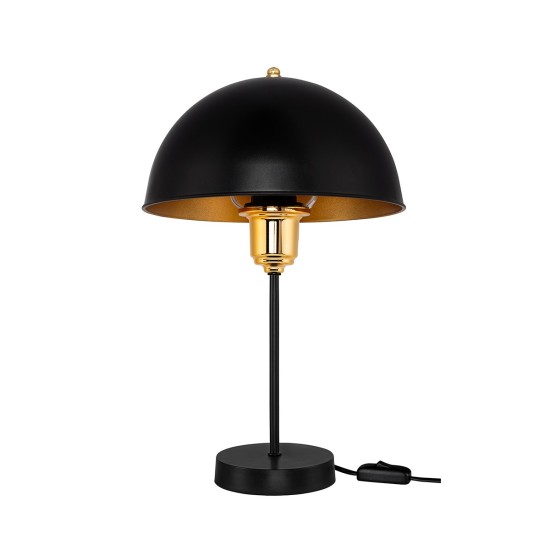 GAZETA 203-0299 Μοντέρνο Επιτραπέζιο Φωτιστικό Πορτατίφ με Ντουί 1 x E27 AC 220-240V IP20 - Μαύρο & Μπρονζέ - Μ25 x Π25 x Υ39cm