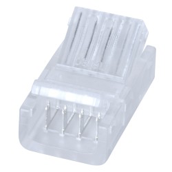 70688 Ενωτικός Σύνδεσμος για Πολύχρωμη Ταινία LED RGB 10mm 4 PIN σε Καλώδιο Τροφοδοσίας Ατερμάτιστο 4 PIN Μ2.1 x Π1.3 x Υ0.7cm Διάφανο