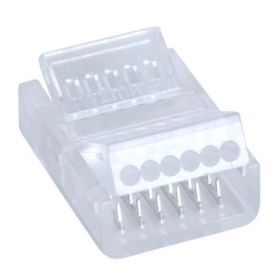 STRIPART 70690 Ενωτικός Ταχυσύνδεσμος για Πολύχρωμη RGBW+WW Ταινία LED 6Pin 12mm σε Καλώδιο Τροφοδοσίας 6Pin IP20 - Μ2.1 x Π1.6 x Υ0.7cm