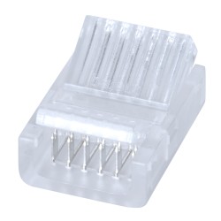 STRIPART 70690 Ενωτικός Ταχυσύνδεσμος για Πολύχρωμη RGBW+WW Ταινία LED 6Pin 12mm σε Καλώδιο Τροφοδοσίας 6Pin IP20 - Μ2.1 x Π1.6 x Υ0.7cm