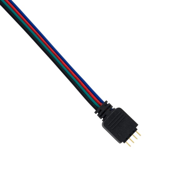 70691 Ταχυσύνδεσμος Τροφοδοσίας IP20 - Strip To Power Connector 4 PIN Male για Ένωση 1 x RGB Ταινία LED Πλάτους 10mm