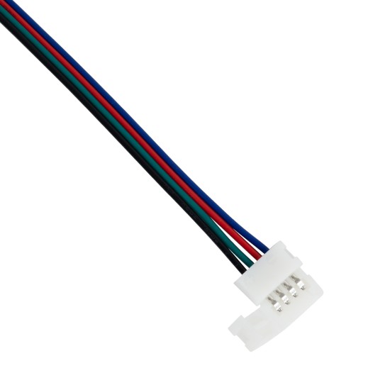 70691 Ταχυσύνδεσμος Τροφοδοσίας IP20 - Strip To Power Connector 4 PIN Male για Ένωση 1 x RGB Ταινία LED Πλάτους 10mm