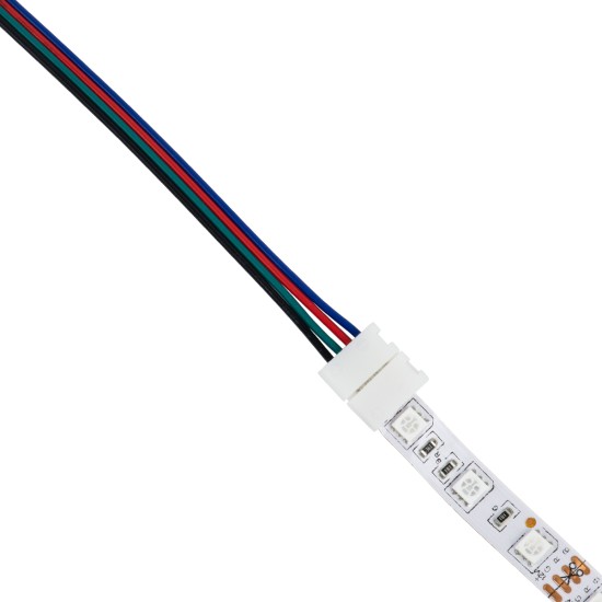 70691 Ταχυσύνδεσμος Τροφοδοσίας IP20 - Strip To Power Connector 4 PIN Male για Ένωση 1 x RGB Ταινία LED Πλάτους 10mm