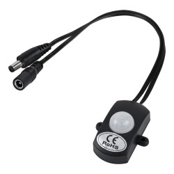 SENSORE 70693 Ανιχνευτής PIR / Αισθητήρας Κίνησης 180° DC 12-24V 6A 144W Max με Αρσενικό & Θηλυκό Ταχυσύνδεσμο DC Jack 5.5x2.1mm IP20 - Μ30 x Π4 x Υ2.3cm - 2 Χρόνια Εγγύηση