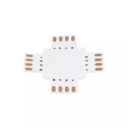 STRIPART 70709 Ενωτικός Σταυρός Σύνδεσμος για Πολύχρωμη RGB Ταινία LED 4Pin 10mm σε Πολύχρωμη RGB Ταινία LED 4Pin 10mm IP20 - Μ3 x Π3 x Υ0.1cm