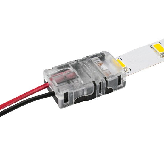 70714 Ταχυσύνδεσμος Ένωσης IP20 - Strip To Cable Connector για Ένωση 1 x Μονόχρωμης Ταινίας LED Πλάτους 8mm με 1 x Καλώδιο Τροφοδοσίας