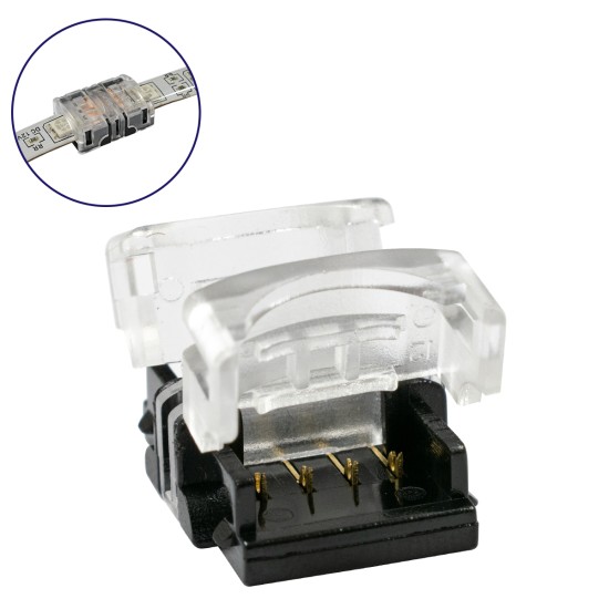 70723 Αδιάβροχος Ταχυσύνδεσμος Ένωσης IP65 - Strip To Strip Connector για Ένωση 2 x RGB Αδιάβροχες Ταινίες LED Πλάτους 10mm