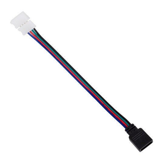 70741 Ταχυσύνδεσμος Τροφοδοσίας IP20 - Strip To Power Connector 4 PIN για Ένωση 1 x RGB Ταινία LED Πλάτους 10mm