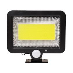 ZETA 71460 Προβολέας με Ανιχνευτή PIR / Αισθητήρα Κίνησης LED 20W 600lm 120° DC 5V με Φωτοβολταϊκό Panel 5V 1W & Επαναφορτιζόμενη Μπαταρία Li-ion 3.2V 2400mAh Αδιάβροχο IP65 Ψυχρό Λευκό 6000K - Sanan COB Chip - Μαύρο - Μ15 x Π3.5 x Υ13cm - 2 Χρόνια Εγ
