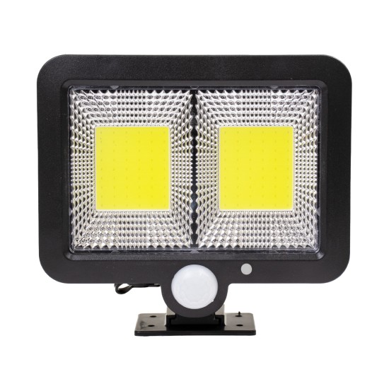 71461 Αυτόνομος Ηλιακός Προβολέας LED 108 2 x COB 25W 1400lm με Ενσωματωμένη Μπαταρία 2400mAh - Φωτοβολταϊκό Πάνελ με Αισθητήρα Ημέρας-Νύχτας - PIR Αισθητήρα Κίνησης Αδιάβροχο IP65 Ψυχρό Λευκό 6000K