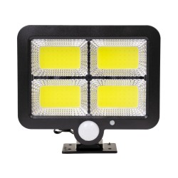 ZETA 71462 Προβολέας με Ανιχνευτή PIR / Αισθητήρα Κίνησης LED 20W 600lm 120° DC 5V με Φωτοβολταϊκό Panel 5V 1W & Επαναφορτιζόμενη Μπαταρία Li-ion 3.2V 2400mAh Αδιάβροχο IP65 Ψυχρό Λευκό 6000K - Sanan COB Chip - Μαύρο - Μ15 x Π3.5 x Υ13cm - 2 Χρόνια Εγ
