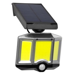 ORVION 71482 Προβολέας με IR Ασύρματο Χειριστήριο LED 20W 1000lm 120° DC 5V με Φωτοβολταϊκό Panel 5V 1W & Επαναφορτιζόμενη Μπαταρία Li-ion 3.2V 2400mAh Αδιάβροχο IP65 Ψυχρό Λευκό 6000K Dimmable - Sanan COB Chip - Μαύρο - Μ12.5 x Π3.5 x Υ10cm - 2 Χρόνι