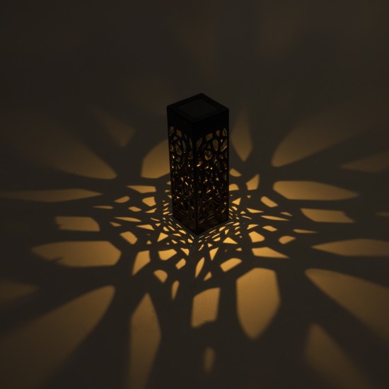 TRIBAL 71526 ΣΕΤ 4 Τεμαχίων Αυτόνομα Ηλιακά Φωτιστικά LED SMD 0.80W/Τεμ. 80lm/Τεμ. με Ενσωματωμένη Μπαταρία 600mAh - Φωτοβολταϊκό Πάνελ με Αισθητήρα Ημέρας-Νύχτας Αδιάβροχο IP65 Φανάρι Κήπου Τετράγωνο Θερμό Λευκό 2700K Μ6 x Π6 x Υ18cm - 1 Χρόνo Εγγύηση