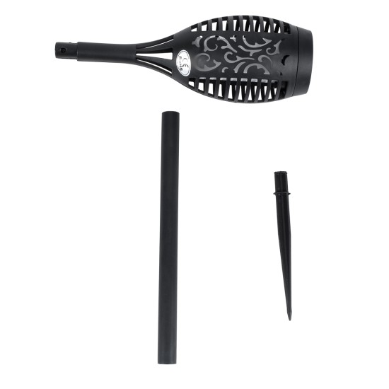 SOLARDECOR 71527 Διακοσμητικό Φωτιστικό Κήπου LED 3W 100lm 180° DC 5V με Φωτοβολταϊκό Panel 5V 0.2W & Επαναφορτιζόμενη Μπαταρία Li-ion 3.2V 600mAh Αδιάβροχο IP65 Πορτοκαλί με Εφέ Φλόγας - Μ7 x Π7 x Υ50cm - 2 Χρόνια Εγγύηση