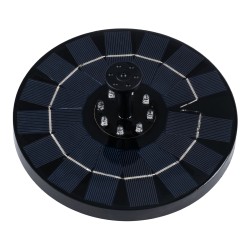 FOUNTAIN 71533 Διακοσμητικό Συντριβάνι LED 3W 90lm 120° DC 5V με Φωτοβολταϊκό Panel 5V 0.2W & Επαναφορτιζόμενη Μπαταρία Li-ion 3.2V 1500mAh Αδιάβροχο IP68 Πολύχρωμο RGB - Sanan Diode Chip - Μαύρο - 4 Μπέκ Ψεκασμού - Μ18 x Π18 x Υ8cm - 1 Χρόνο Εγγύηση