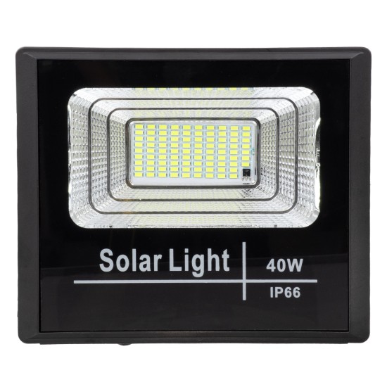 HERMES 71555 Αυτόνομος Ηλιακός Προβολέας LED SMD 40W 3200lm με Ενσωματωμένη Μπαταρία 5000mAh - Φωτοβολταϊκό Πάνελ με Αισθητήρα Ημέρας-Νύχτας και Ασύρματο Χειριστήριο RF 2.4Ghz Αδιάβροχος IP66 Ψυχρό Λευκό 6000K - 3 Χρόνια Εγγύηση