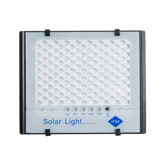 FAETHON 71560 Αυτόνομος Ηλιακός Προβολέας LED SMD 150W 15000lm με Ενσωματωμένη Μπαταρία 15000mAh - Φωτοβολταϊκό Πάνελ με Αισθητήρα Ημέρας-Νύχτας και Ασύρματο Χειριστήριο RF 2.4Ghz Αδιάβροχος IP66 Ψυχρό Λευκό 6000K - 3 Χρόνια Εγγύηση