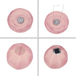 71595 Αυτόνομο Ηλιακό Φωτιστικό Υφασμάτινη Ροζ Μπάλα Φ30cm LED SMD 1W 100lm με Ενσωματωμένη Μπαταρία 1200mAh - Φωτοβολταϊκό Πάνελ με Αισθητήρα Ημέρας-Νύχτας Αδιάβροχο IP65 Ψυχρό Λευκό 6000K