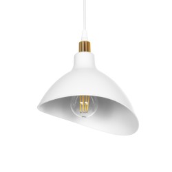 RIVE 203-0141 Μοντέρνο Κρεμαστό Φωτιστικό Οροφής με Ντουί 1 x E27 AC 220-240V IP20 - Λευκό & Χρυσό - Μ22 x Π20 x Υ22cm