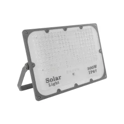 LUMOVOX 73069 Προβολέας LED 300W 15000lm 120° DC 5V με Φωτοβολταϊκό Panel 5V 20W & Επαναφορτιζόμενη Μπαταρία Li-ion 3.2V 15000mAh Αδιάβροχο IP67 Ψυχρό Λευκό 6000K - 360 x SMD2835 Sanan Chip - Γκρι Ανθρακί - Μ37 x Π7.5 x Υ27cm - 2 Χρόνια Εγγύηση