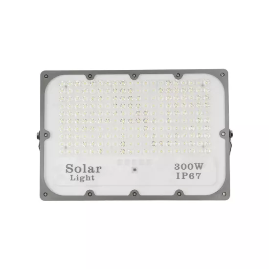 LUMOVOX 73069 Προβολέας LED 300W 15000lm 120° DC 5V με Φωτοβολταϊκό Panel 5V 20W & Επαναφορτιζόμενη Μπαταρία Li-ion 3.2V 15000mAh Αδιάβροχο IP67 Ψυχρό Λευκό 6000K - 360 x SMD2835 Sanan Chip - Γκρι Ανθρακί - Μ37 x Π7.5 x Υ27cm - 2 Χρόνια Εγγύηση