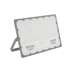 LUMOVOX 73070 Προβολέας LED 400W 20000lm 120° DC 5V με Φωτοβολταϊκό Panel 5V 25W & Επαναφορτιζόμενη Μπαταρία Li-ion 3.2V 20000mAh Αδιάβροχο IP67 Ψυχρό Λευκό 6000K - 400 x SMD2835 Sanan Chip - Γκρι Ανθρακί - Μ45 x Π7.5 x Υ30.5cm - 2 Χρόνια Εγγύηση