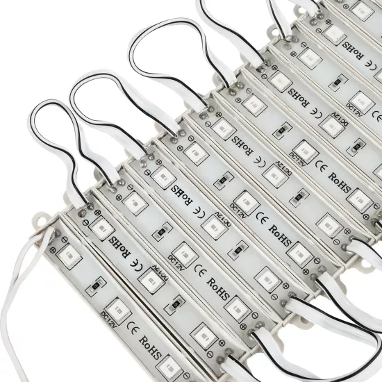  MODULARI 73703 Module LED 0.8W 64lm 120° DC 12V Αδιάβροχο IP65 3 x SMD5050 Chip Κόκκινο Dimmable - Μ8.6 x Π1.2 x Υ0.5cm - Πακέτο 20 Τεμαχίων - 3 Χρόνια Εγγύηση