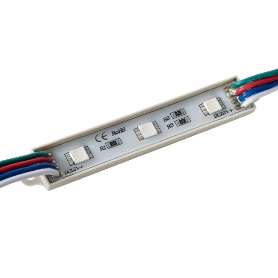 73706 20 Τεμάχια x LED Modules 3 x SMD 5050 0.8W 50lm DC 12V - Αδιάβροχο IP66 - RGB - 2 Χρόνια Εγγύηση