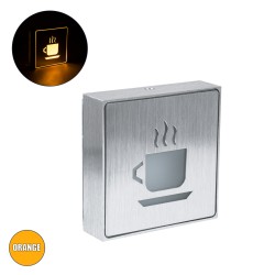 SENSATI 75661 Φωτιστικό Τοίχου Ένδειξης HOT COFFEE LED 1W AC 220-240V IP20 - Σώμα Αλουμινίου - Μ11 x Π11 x Υ3cm - Πορτοκαλί