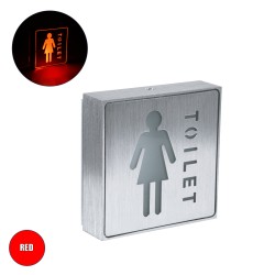 SENSATI 75655 Φωτιστικό Τοίχου Ένδειξης TOILET WOMAN LED 1W AC 220-240V IP20 - Σώμα Αλουμινίου - Μ11 x Π11 x Υ3cm - Κόκκινο