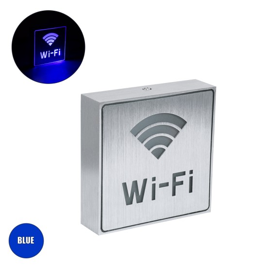 SENSATI 75657 Φωτιστικό Τοίχου Ένδειξης Wi-Fi LED 1W AC 220-240V IP20 - Σώμα Αλουμινίου - Μ11 x Π11 x Υ3cm - Μπλε