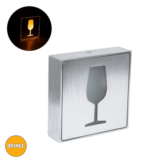 SENSATI 75662 Φωτιστικό Τοίχου Ένδειξης GLASS OF WINE LED 1W AC 220-240V IP20 - Σώμα Αλουμινίου - Μ11 x Π11 x Υ3cm - Πορτοκαλί