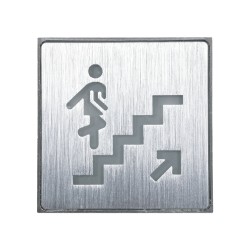 SENSATI 75659 Διακοσμητικό Φωτιστικό Τοίχου Ένδειξης / Σήμανσης "STAIRS UP ARROW" LED 1W 40lm 90° AC 220-240V IP20 Πράσινο - Νίκελ Βούρτσας - Μ11 x Π11 x Υ3cm - 2 Χρόνια Εγγύηση