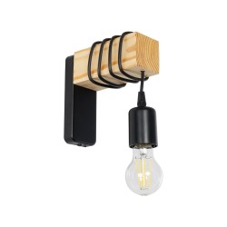 XYLO 203-0014 Μοντέρνο Φωτιστικό Τοίχου - Απλίκα με Ντουί 1 x E27 AC 220-240V IP20 - Μαύρο & Μπεζ - Μ18 x Π18 x Υ19cm