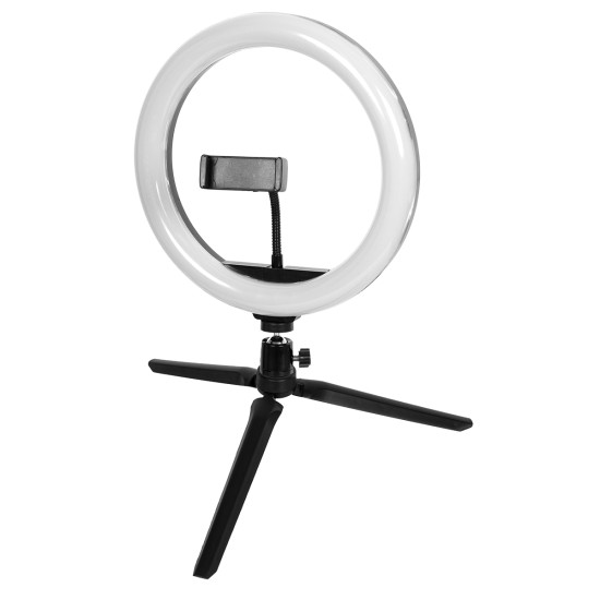 75801 Professional Digital Ring Light Φ26cm LED SMD 30W 3000lm 180° DC 5V με Καλώδιο Τροφοδοσίας USB - Ενσωματωμένο Χειριστήριο Εναλλαγής Χρωμάτων & 1 Βάση Τηλεφώνου - Πολύχρωμο RGBW+WW Dimmable