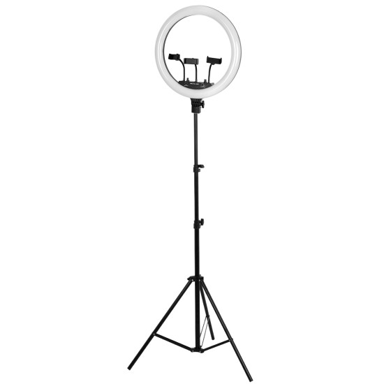 75805 Professional Digital Ring Light Φ46cm LED SMD 70W 7000lm 180° AC 230V με Καλώδιο Τροφοδοσίας Πρίζας - Ασύρματο Χειριστήριο RF 2.4Ghz Εναλλαγής Χρωμάτων & 3 Βάσεις Τηλεφώνου - Πολύχρωμο RGBW+WW Dimmable 75805 Professional Digital Ring Light Φ46cm LED SMD 70W 7000lm 180° AC 230V με Καλώδιο Τροφοδοσίας Πρίζας - Ασύρματο Χειριστήριο RF 2.4Ghz Εναλλαγής Χρωμάτων & 3 Βάσεις Τηλεφώνου - Πολύχρωμο RGBW+WW Dimmable