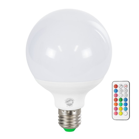 76071 Λάμπα LED E27 G95 Γλόμπος 12W 780lm 260° AC 220-240V IP20 Φ9.5 x Υ14cm - Εναλλαγή Φωτισμού μέσω Τηλεχειριστηρίου - Πολύχρωμο RGB+WW - 2 Years Warranty